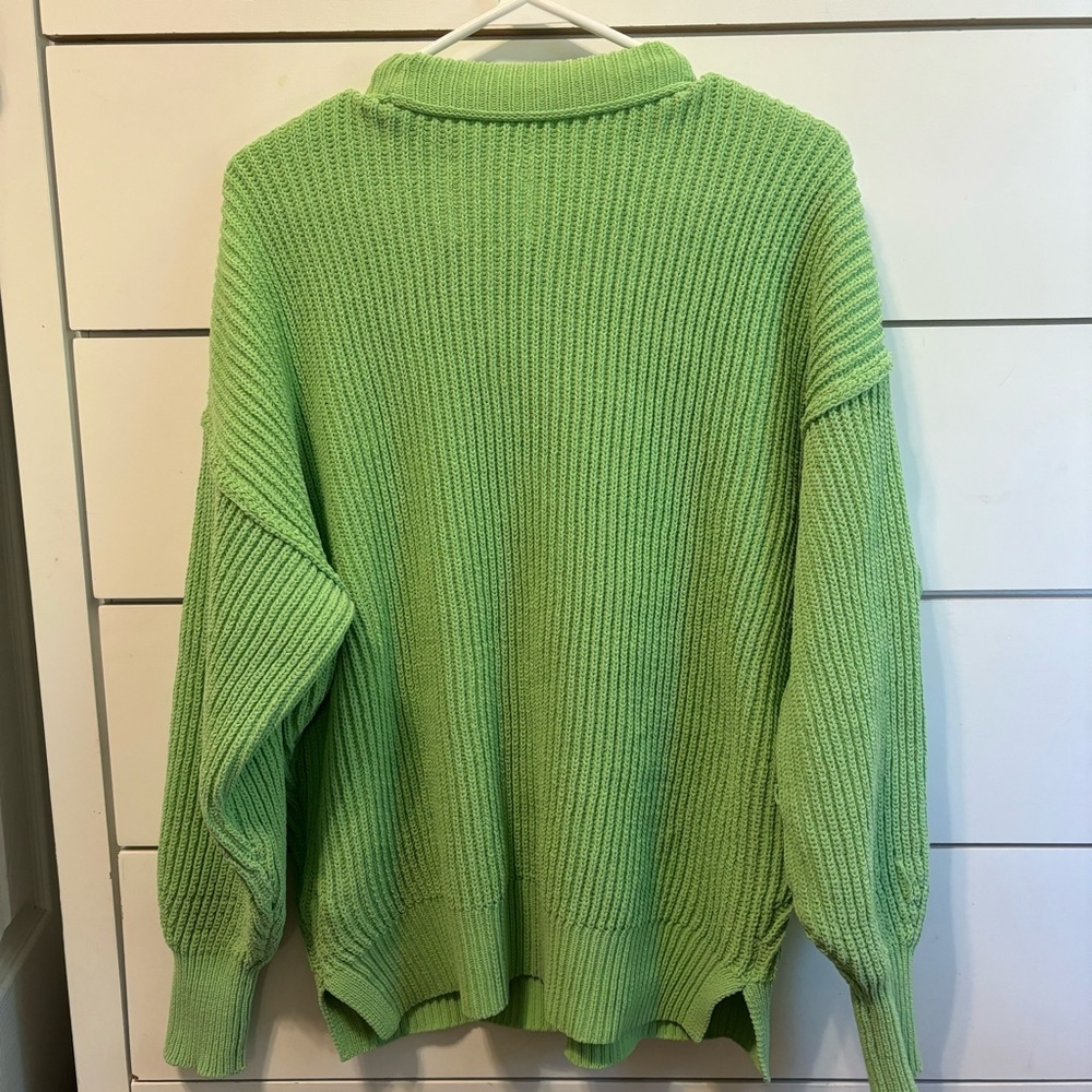 Aerie Beyond Chenille Sweater Green - Picture 3 of 5